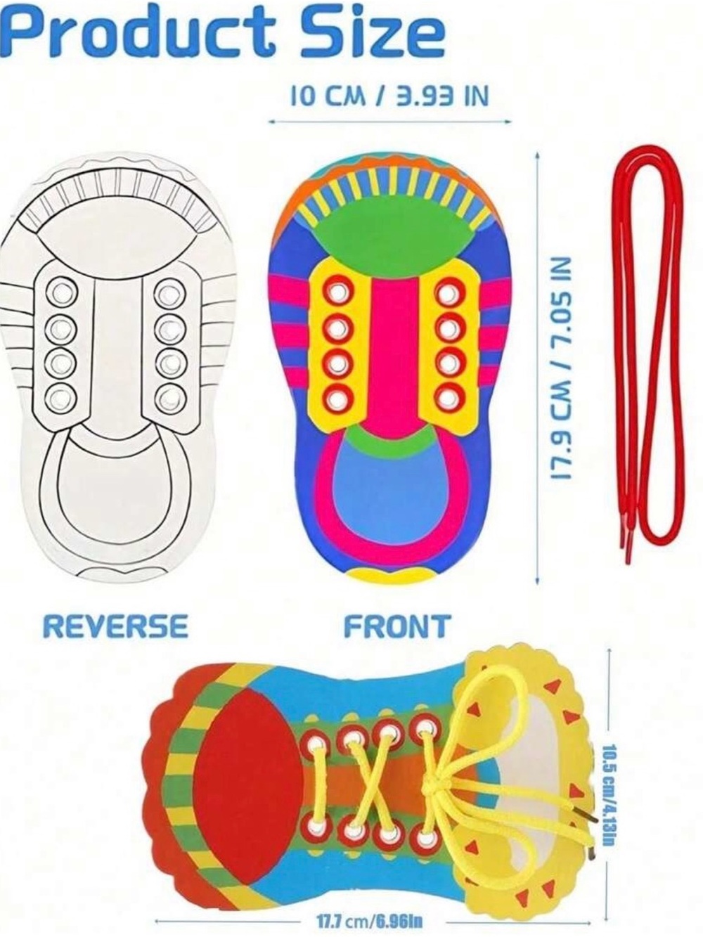 Kids Multicolor Lace-Up Learning Shoe - Picture 3 of 5